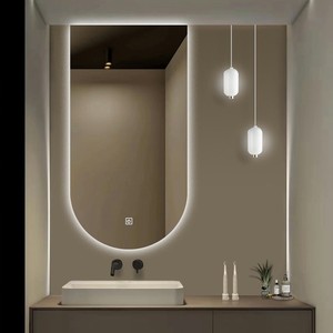Miroir de salle de bain intelligent à LED de style français, avec éclairage tactile, <span class=keywords><strong>cadre</strong></span> en métal, miroir mural pour hôtel et maison - Product Image 3