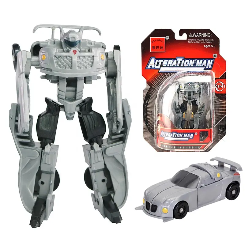 Wijziging Man Plastic Auto Transformeren Robot Speelgoed Voor Jongens Mini Vervorming Auto Juguetes