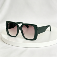 Lunettes de soleil épaisses et carrées à monture intégrale avec verres dégradés et protection UV400 pour usage extérieur unisexe