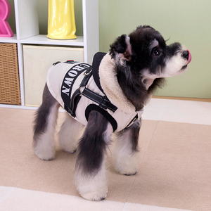 Áo khoác lông thú giả cho thú cưng mới về, có mũ lông giả, chống thấm nước, chống gió, thoáng khí, chất liệu polyester, màu trơn, phối màu, cá nhân hóa cho chó - Product Image 1