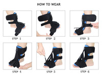 Attelle de nuit antidérapante à double pression réglable avec éponge de maintien pour pied tombant et soutien du tendon d'Achille