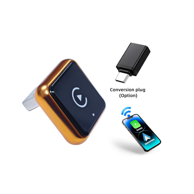 Factory Mini Wireless Carplay Android Auto Adapter Custom Logo  Hassle-Free Plug and Play OTA Upgrade USB Dongle