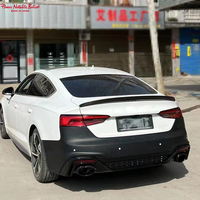 Pare-chocs arrière style RS5 pour Audi A5 S5 B9 2017-2019, mise à niveau vers l'apparence B9.5, kit carrosserie arrière avec diffuseur noir brillant et embouts d'échappement
