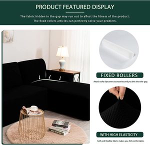 Housse de canapé sectionnelle extensible de qualité supérieure, housse de canapé en forme de L, 6 places, housse de canapé en forme de L douce avec fond élastique - Product Image 6