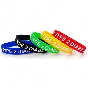 Pulsera Deportiva de Silicona para Diabetes Tipo 2, Brazalete de Alerta Médica, Pulseras Personalizadas de Silicona - Product Image 3