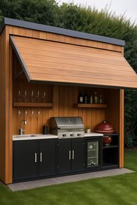 Cuisine de jardin modulaire en acier inoxydable, îlot barbecue intégré, grill à gaz, four à pizza et évier pour patio, cour arrière, glamping - Product Image 6