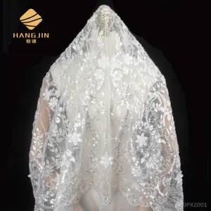 Роскошная 3D вышитая сетчатая ткань с бусинами, цветочные трубки для лучшего дизайна невесты