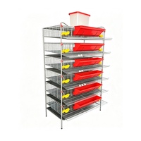 Cage à cailles multi-niveaux en plastique durable avec plateau de collecte des déchets écologique et alimentation automatique