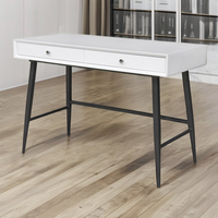 Mobilier de bureau moderne et élégant Cadre en métal Table de bureau en bois avec 2 tiroirs Utilisation à la mode pour bureau à domicile Chambre à coucher