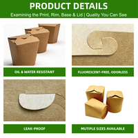 Boîte à emporter personnalisée en papier kraft biodégradable, résistante à la graisse, durable, laminée brillante, pour les collations