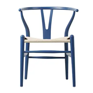 mass stock ready to ship blue color wishbone chair for dining room and office
