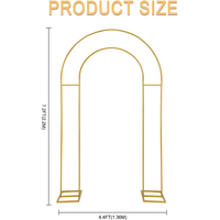 Arche de mariage en U à double cadre, support de toile de fond ouvert doré et blanc, idéale pour les mariages et les fêtes d'anniversaire