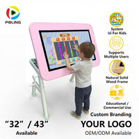 Meja Gaming LCD Smart Touch 32 Inci untuk Anak-Anak, Meja Interaktif Multi-Touch Digital untuk Kelas, Meja Belajar yang Dapat Disesuaikan