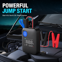Démarreur portable pour moto et voiture 800A Peak, gonfleur de pneus 150 PSI, batterie externe 7200 mAh, outil d'urgence pour véhicules essence 4.0L et diesel 2.5L