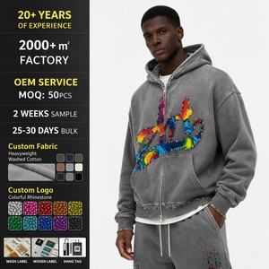 Felpa con Cappuccio Personalizzata di Alta Qualità con Strass, Streetwear Hip Hop Oversize, Felpa con Logo Personalizzato per Uomo - Product Image 1