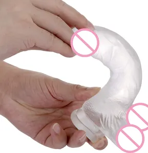 Mainan Seks Penis Karet Plastik Perlengkapan Dewasa Mainan Seks Dildo Realistis untuk Wanita Gadis Alat Seks Dewasa