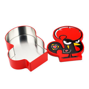 Latas de embalaje de regalo promocional con forma de gallo de dibujos animados creativos impresos personalizados dulces galletas de Chocolate caja de hojalata - Product Image 4