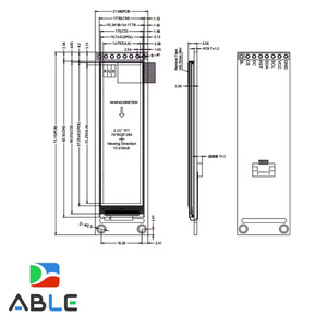 หน้าจอแสดงผล TFT แบบแท่งขนาด 2.25 นิ้ว ความละเอียด 76x284 พิกเซล IPS 4-Wire SPI 8 พิน พร้อมช่องเสียบแบบสัมผัส - Product Image 6