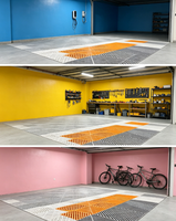 Dalles de sol de garage en PP emboîtables, robustes, en plastique, faciles à installer pour les ateliers et les garages commerciaux