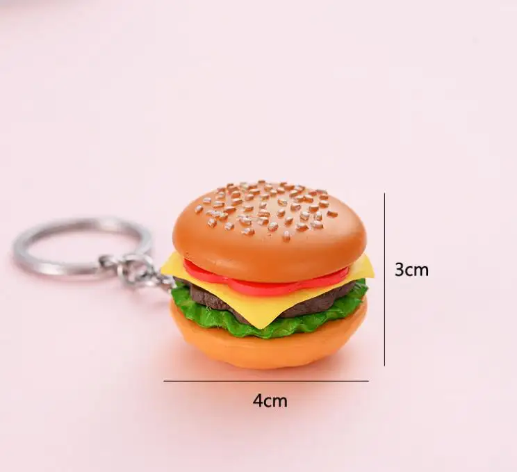 Realistische Nep-Voedselhanger Simuleert Hamburger Sleutelhanger Charme
