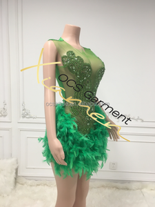 MF Clothes Manufacturers Rhinestone <b>Sexy</b> Birthday <b>Women</b> Feather Strapless <b>Dress</b> Black Bodycon Mini <b>Dresses</b> - Product Image 6