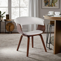 Chaise de salle à manger à cadre en bois massif de style nordique moderne, chaise d'appoint rembourrée pour cuisine, bar à domicile, entrepôt, salle de sport, parc