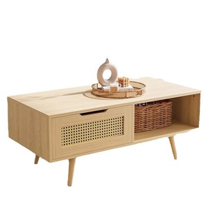 Cross-border TV cabinet, <b>small</b> apartment minimalist living room rattan <b>sliding</b> door audio-visual cabinet, new Chinese style - Product Image 5