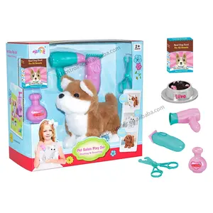 Niños inteligente B/O Pet House Pretend Beauty Doctor Kitchen Plush Pet Set Custom Dog Toy Juguetes de peluche