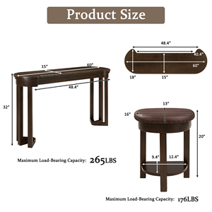 Mesas de Barra de Lujo para el Hogar, Cocina, Dormitorio, Sala de Estar, Juego de <span class=keywords><strong>Mesa</strong></span> de Barra de 4 Piezas con 3 Taburetes de Barra Tapizados en PU - Product Image 6