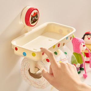 Dopamine Suction Cup Tissue Holder No Drill Wall Mounted Toilet Paper Storage Rack Multipurpose Rectangular Design - Product Image 4