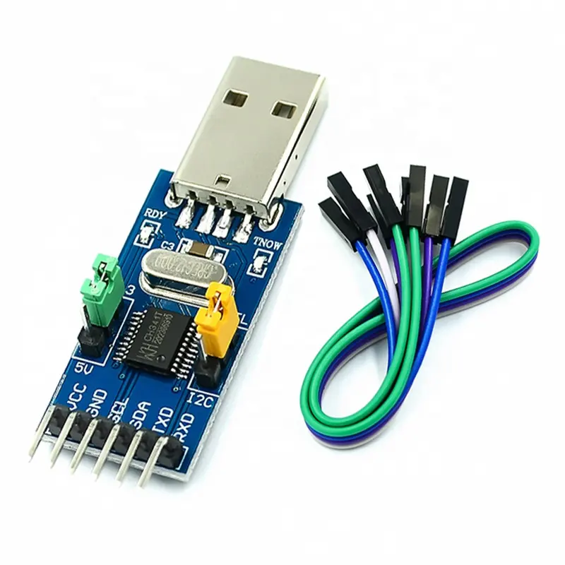 CH341T 2 in 1 Module 3.3V 5V USB to I2C IIC UART USB to TTL Single-Chip Serial Port Downloader