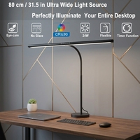Lampe de bureau LED moderne en aluminium pour la protection des yeux, flexible et réglable avec col de cygne, à intensité tactile pour salles de lecture et bureaux
