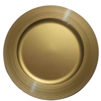 Assiette de restaurant de 13 pouces, Style européen, de qualité supérieure, ronde, dorée, Design Unique