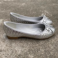 Chaussures Plates Confortables pour Femmes, Modèle Tressé, Bout Rond, Laqué, avec Nœud Décoratif, Style Patchwork, Ballerines Décontractées