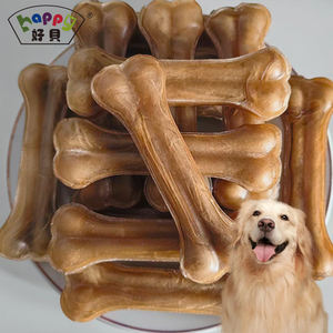 Fabrika toptan ODM özel etiket sağlıklı 4 "sığır derisi preslenmiş kemik köpek sakinleştirici çiğneme doğal köpek davranır aperatifler davranır - Product Image 1
