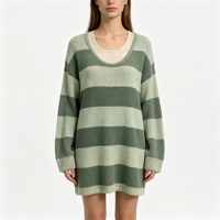 Robe mi-longue côtelée en maille verte et menthe pour femme, de haute qualité, fabrication OEM & ODM sur mesure, vente en gros