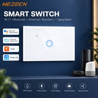 Kolay Kurulumlu Temperli Cam Dokunmatik Panel Şık 1'li Duvar Lambası Anahtarı Akıllı Wi-Fi Ev Duvar Anahtarları