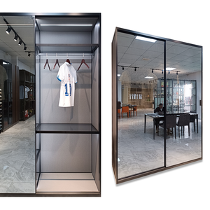 Cadre en aluminium assemblé moderne profilé accessoires quincaillerie raccord 2 4 portes coulissantes système <span class=keywords><strong>placard</strong></span> armoire avec miroir - Product Image 1