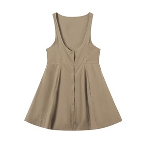 <span class=keywords><strong>Robe</strong></span> d'été sans manches en popeline délavée PB&ZA, nouvelle collection, <span class=keywords><strong>robe</strong></span> décontractée <span class=keywords><strong>mi</strong></span>-<span class=keywords><strong>longue</strong></span> <span class=keywords><strong>kaki</strong></span> printemps 5854318 - Product Image 1
