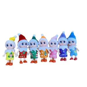 7pcs क्रिसमस मिनी बच्चे एल्फ आलीशान गुड़िया बच्चों छुट्टी क्रिसमस नए साल के लिए हस्तनिर्मित खिलौना सामान महसूस किया