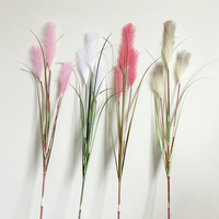 Dekorasi Buket Bunga Buluh Buatan Bertangkai Panjang, Sangat Realistis, Warna Pink, untuk Pernikahan, Natal, Dalam/Luar Ruangan