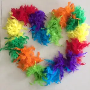 Party Supplier Manufacturer Feather For Decoration Halloween Fluffy Rainbow Marabou Chandelle Feather Boas Boa Feather Garland