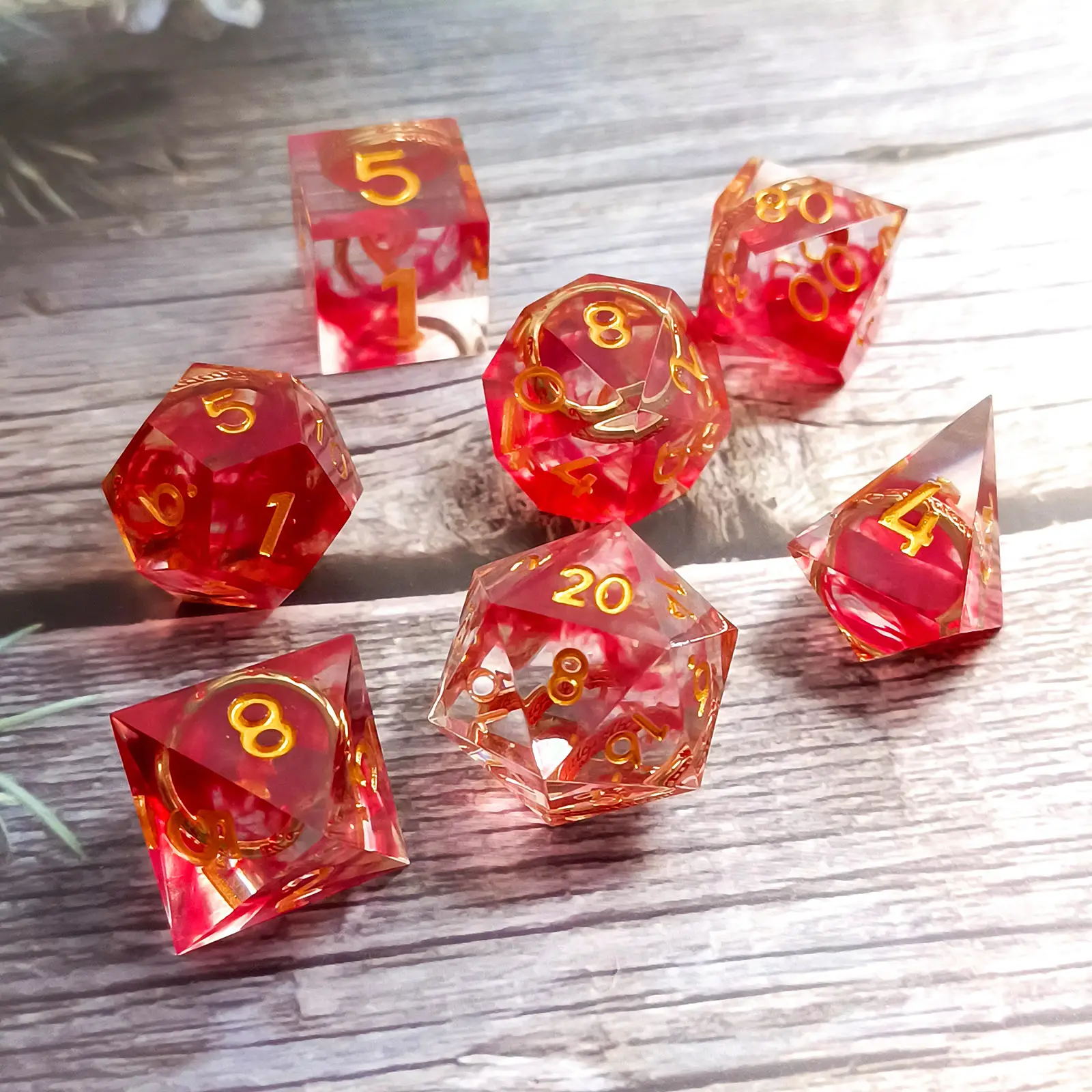 New custom polyhedral ring ring resin dice set board team game RPG dice set dnd resin dice set