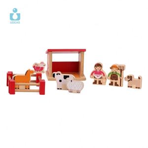 UDEAS Jouets Montessori OEM Ensemble de jeu en bois bon marché à la ferme Jouets éducatifs