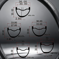 Jantes VTT carbone super légères 29ER 30MM profondeur 30mm 33mm 36mm largeur externe cercle de vélo de montagne asymétrique ou non asymétrique
