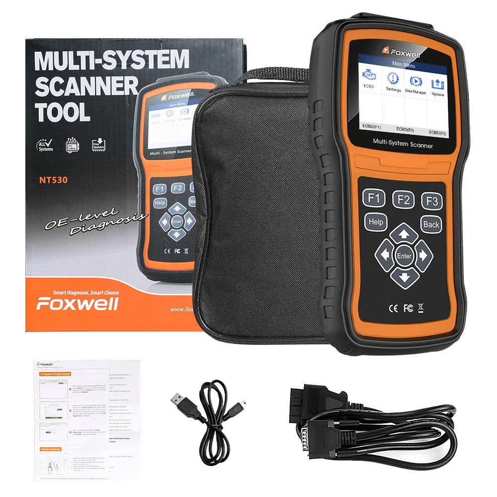 Foxwell NT530マルチシステムスキャナー、NT520 Pro/NT510の無料1回の