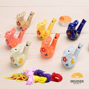 Flauta musical de cerámica para niños, de Ocarina silbato de aves de agua, multicolor - Product Image 3