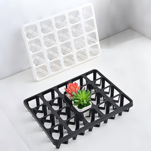 Plateau de semis en plastique rigide durable pour 12/20 alvéoles, support pour pots de plantes de calibre 5CM et 6CM, plateau de pépinière carré - Product Image 1