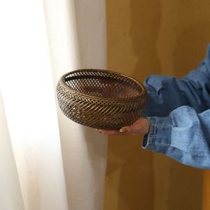 Bamboo Woven Storage <b>Basket</b> Round Handmade For Kitchen Fruit Vegetable <b>Egg</b> Storage Home Use Anji Origin - Product Image 3