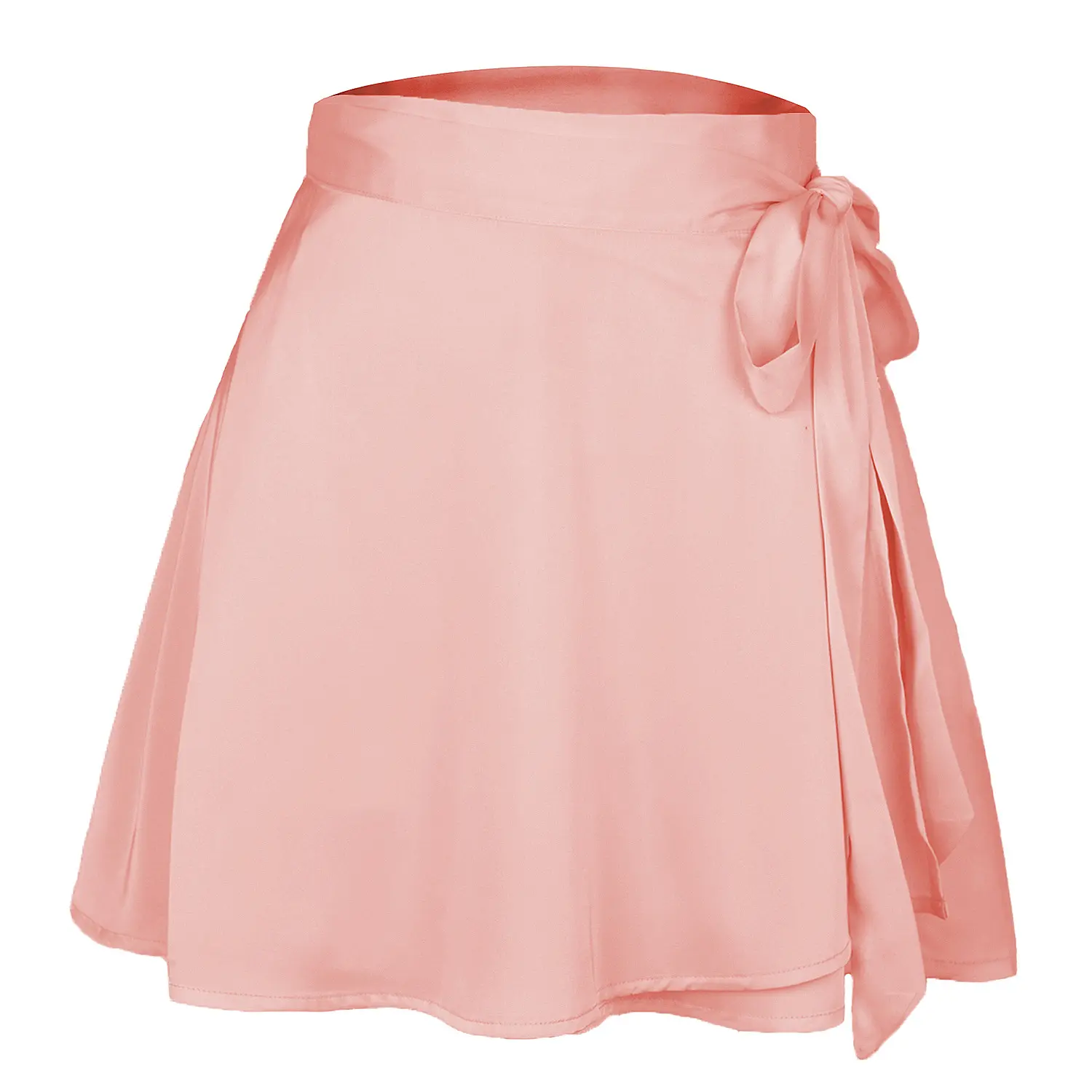 new fashion High Waist Mini Short Casual Floral Slit Satin Mini chiffon solid floral short skirts for women